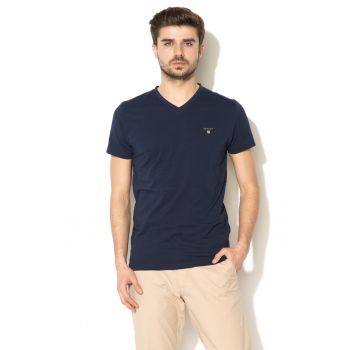 Tricou slim fit cu decolteu in V Original 10005