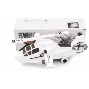 Elicopter Swat, 30 cm, sunete, lumini 3D ALB
