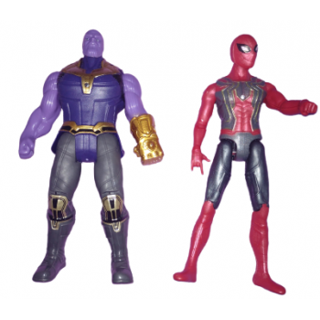 Set 2 figurine tip Avengers Thanos, Spiderman, 20 cm, Plastic