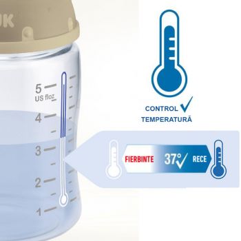 Biberon Nuk First Choice Sticla 120 ml tetina latex M 0-6 luni bleu ieftin