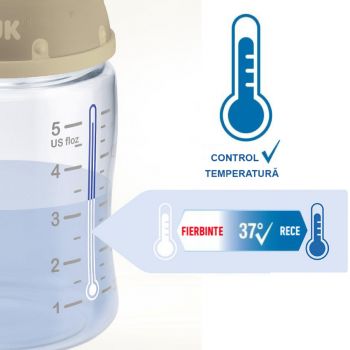 Biberon Nuk First Choice Sticla 120 ml tetina latex M 0-6 luni roz ieftin