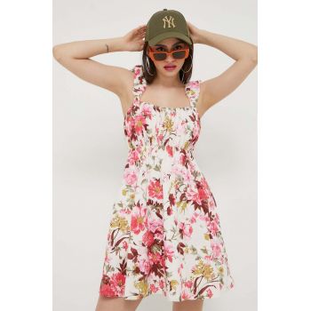 Abercrombie & Fitch rochie din in culoarea bej, mini, evazati