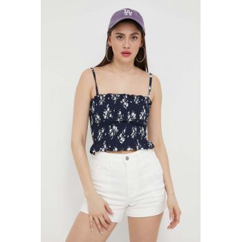 Hollister Co. top femei, culoarea albastru marin de firma original