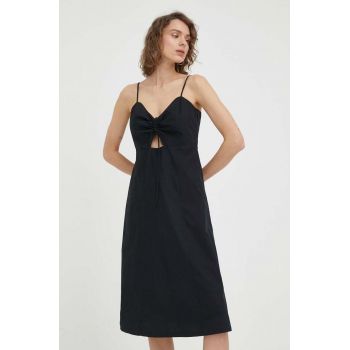 Levi's rochie din bumbac culoarea negru, mini, evazati ieftina