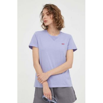 Levi's tricou din bumbac culoarea violet ieftin