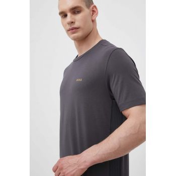 Boss Green tricou BOSS GREEN barbati, culoarea gri, neted