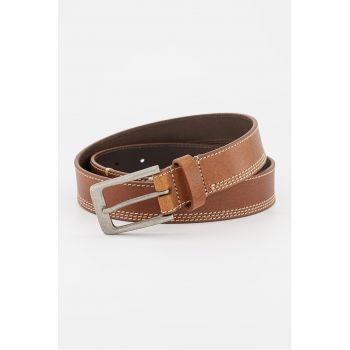Curea de piele cu cusaturi contrastante Freddy