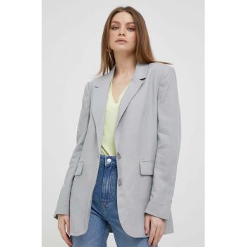 Dkny sacou de in culoarea gri, un singur rand de nasturi, neted
