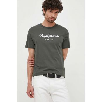 Pepe Jeans tricou din bumbac Eggo culoarea verde, cu imprimeu