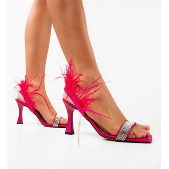 Sandale cu toc Salcia Fuchsia ieftine