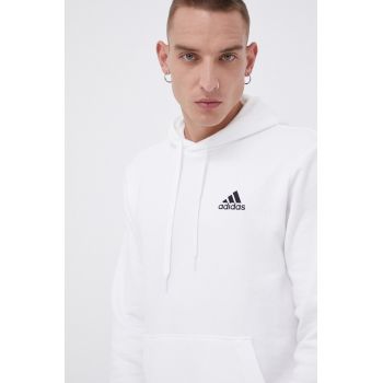 Adidas Bluză H12211 bărbați, culoarea alb, material neted ieftin