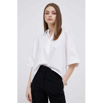 Dkny bluza din bumbac femei, culoarea alb de firma originala
