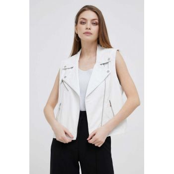 Dkny vesta femei, culoarea alb, de tranzitie de firma originala