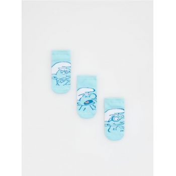 Reserved - Set de 3 perechi de șosete The Smurfs - albastru-deschis de firma originala