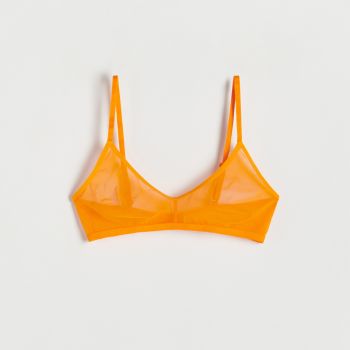 Reserved - Sutien din plasă delicată - Oranj