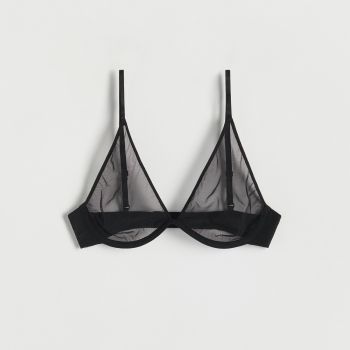 Reserved - Sutien din plasă transparentă - Negru