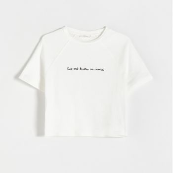 Reserved - T-shirt cu imprimeu - Alb