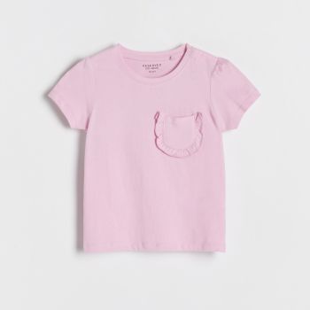 Reserved - T-shirt din bumbac cu buzunar - Roz