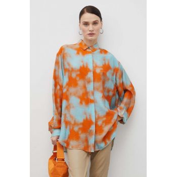 Samsoe Samsoe cămașă femei, culoarea portocaliu, cu guler clasic, relaxed ieftina