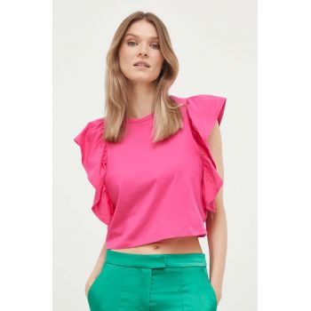 United Colors of Benetton tricou din bumbac culoarea roz