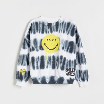 Reserved - Bluză sport SmileyWorld®, oversized - Negru