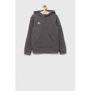 adidas Performance bluza copii ENT22 HOODY Y culoarea gri, cu glugă, neted