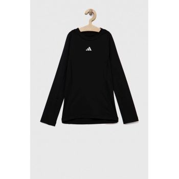 adidas Performance longsleeve copii culoarea negru, neted