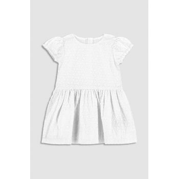 Coccodrillo rochie din bumbac pentru bebeluși culoarea alb, mini, evazati ieftina