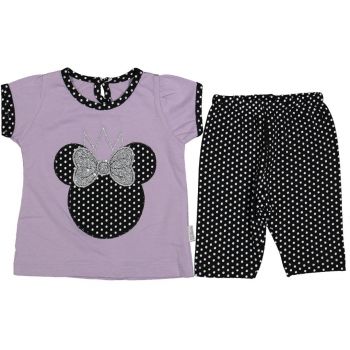 Compleu tricou si pantalon pentru copii, Minnie, Mov, 9-24 luni