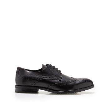 Pantofi eleganţi bărbaţi din piele naturală, Leofex - 655 Negru Box de firma original
