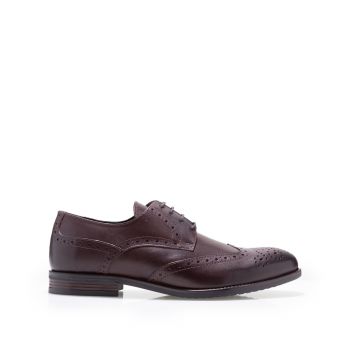 Pantofi eleganţi bărbaţi din piele naturală, Leofex - 655 Red Wood Box de firma original