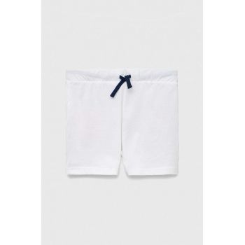 United Colors of Benetton pantaloni scurți din bumbac pentru copii culoarea alb, neted, talie reglabila de firma originali