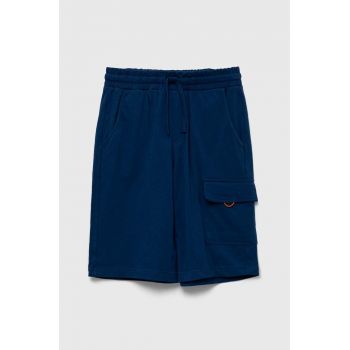 United Colors of Benetton pantaloni scurți din bumbac pentru copii culoarea albastru marin, talie reglabila
