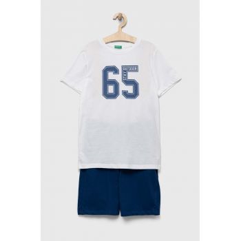 United Colors of Benetton set de bumbac pentru copii culoarea alb