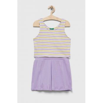 United Colors of Benetton set de bumbac pentru copii culoarea violet