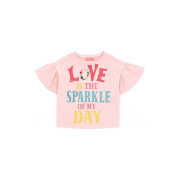 Tricou cu imprimeu si strasuri