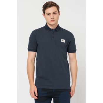 Tricou polo slim fit cu aplicatie logo Dereso