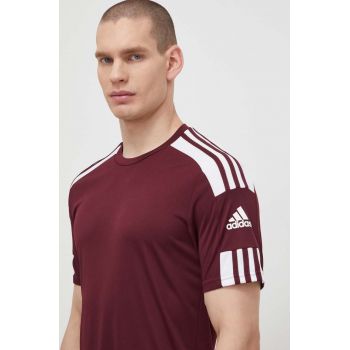 adidas Performance tricou GN8091 bărbați, culoarea bordo, material uni GN8091