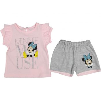 Compleu tricou si pantaloni scurti, Minnie Mouse, Roz,Bumbac 100%, 9-24 luni Compleu tricou si pantaloni scurti, Minnie Mouse, Roz,Bumbac 100%, 9-24 luni