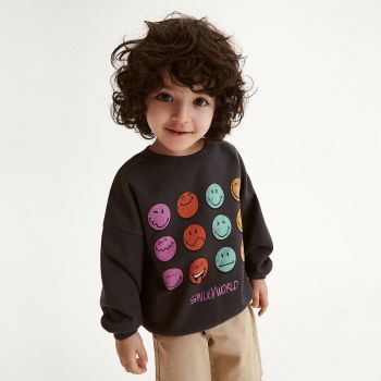 Reserved - Bluză sport SmileyWorld®, oversized - Gri