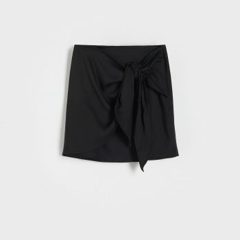 Reserved - Fustă cu șnur decorativ - Negru