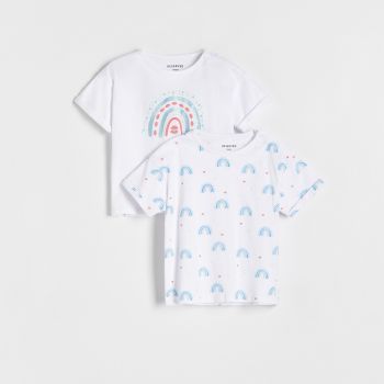 Reserved - Set de 2 tricou din bumbac - Alb