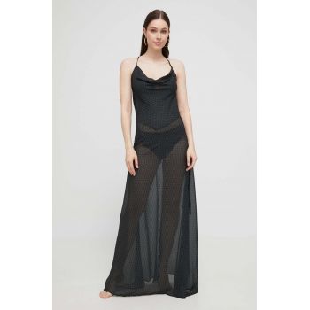 Trussardi rochie culoarea negru, maxi, evazati ieftina