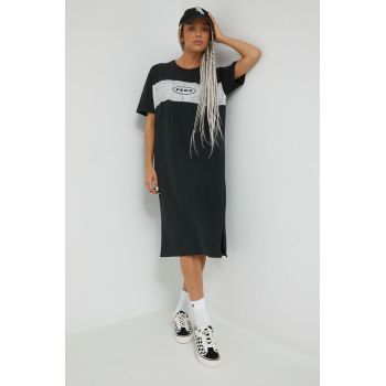 Vans rochie din bumbac culoarea negru, mini, oversize