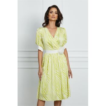 Rochie LaDonna cu imprimeu zebra galben ieftina