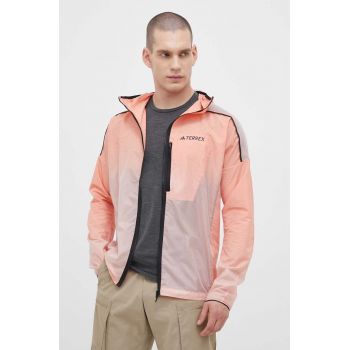 adidas TERREX windbreaker Agravic Windweave culoarea portocaliu