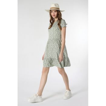 Rochie evazata cu model floral
