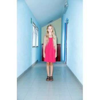 Sisley rochie din bumbac pentru copii culoarea roz, midi, evazati ieftina
