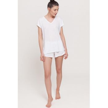 Tricou de casa din amestec de eucalipt cu decolteu in V Breeze