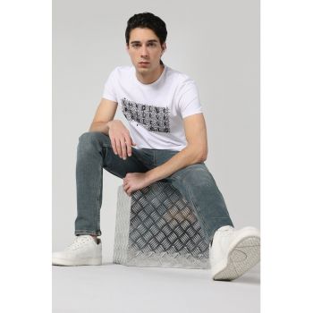 Tricou slim fit cu imprimeu